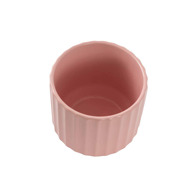Ceramic Cylinder Sandra Pot Matte Peach Skin (12Dx12cmH)