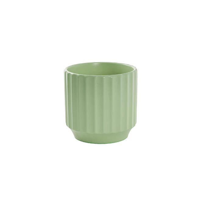 Ceramic Cylinder Sandra Pot Matte Sage (12Dx12cmH)
