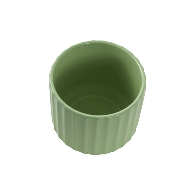 Ceramic Cylinder Sandra Pot Matte Sage (12Dx12cmH)