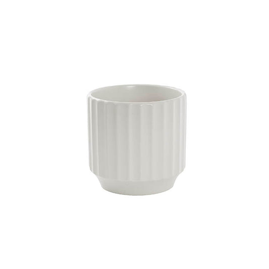 Ceramic Cylinder Sandra Pot Matte White (12Dx12cmH)