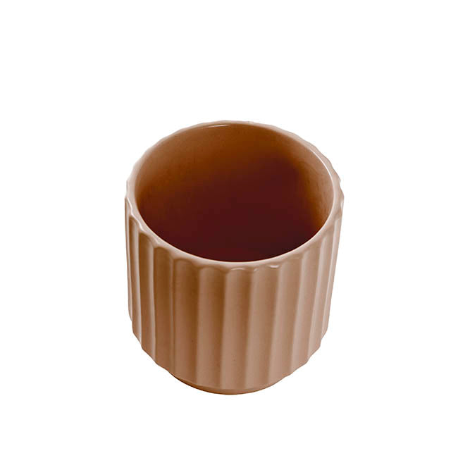 Ceramic Cylinder Sandra Pot Matte Mocha (14Dx14cmH)