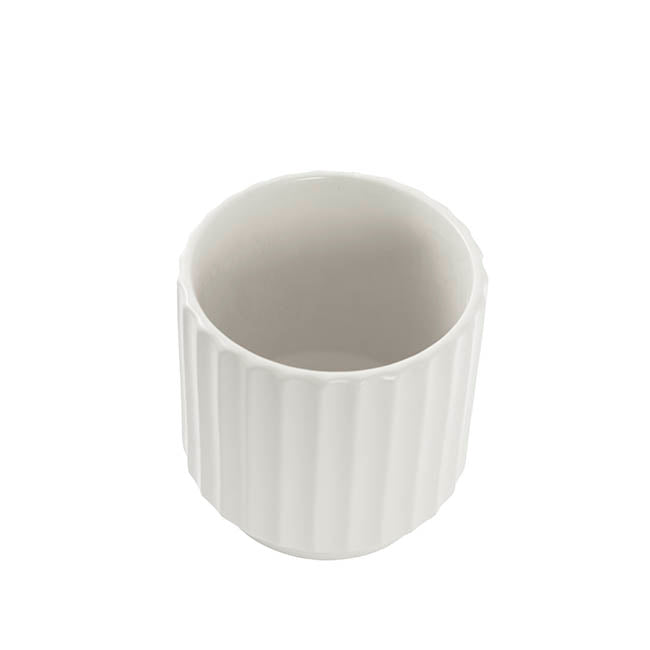 Ceramic Cylinder Sandra Pot Matte White (14Dx14cmH)