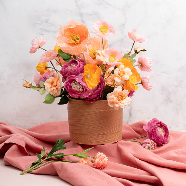 Ceramic Cylinder Jade Pot Matte Hazelnut (16.5Dx12.7cmH)