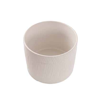 Ceramic Cylinder Jade Pot Matte White (16.5Dx12.7cmH)