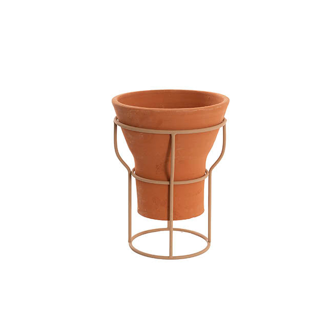 Ceramic Celia Pot With Metal Stand (21x27cmH)