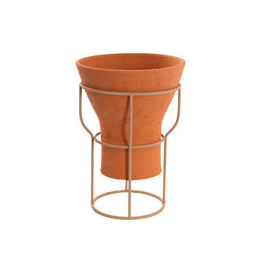 Ceramic Celia Pot With Metal Stand (24x33cmH)