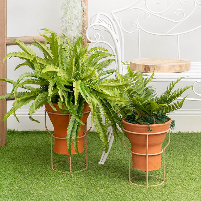 Ceramic Celia Pot With Metal Stand (24x33cmH)