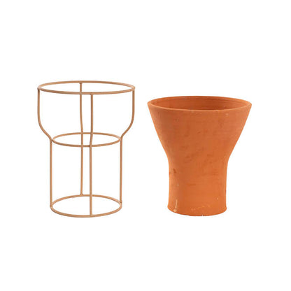 Ceramic Celia Pot With Metal Stand (24x33cmH)