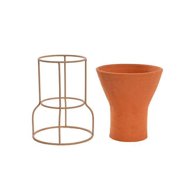 Ceramic Celia Pot With Metal Stand (24x33cmH)