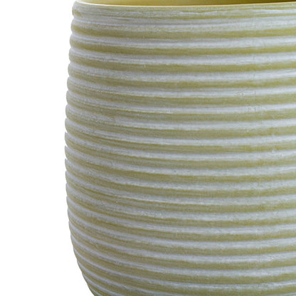 Ceramic Belly Ribbed Rnd Pot Asparagus Green (15.5x15.5cmH)