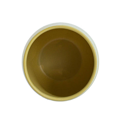 Ceramic Belly Ribbed Rnd Pot Asparagus Green (15.5x15.5cmH)