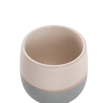 Ceramic Belly Two Tone Round Pot Dark Blue (10.5x9.5cmH)