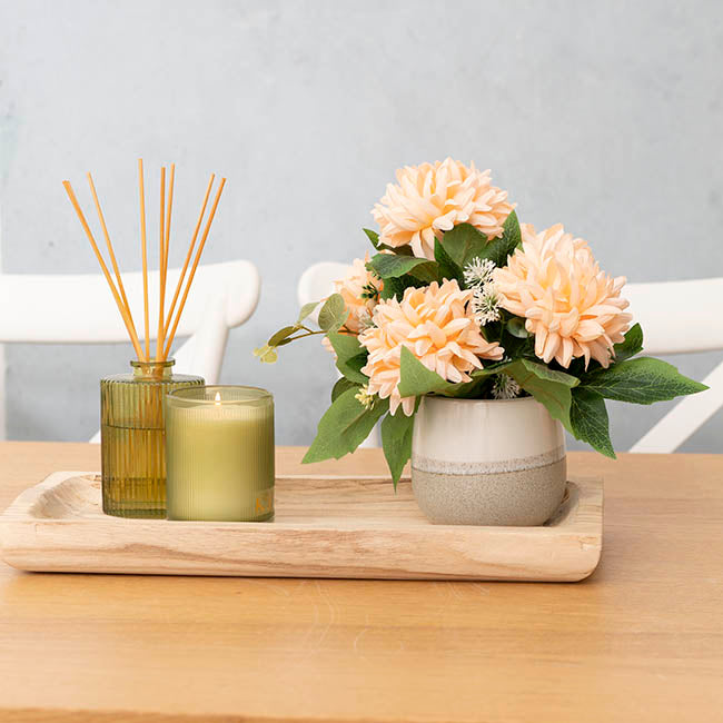 Ceramic Belly Two Tone Round Pot Sandstone (10.5x9.5cmH)