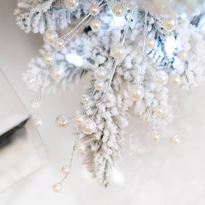 Ivory Pearl Spray Silver (70cmH)