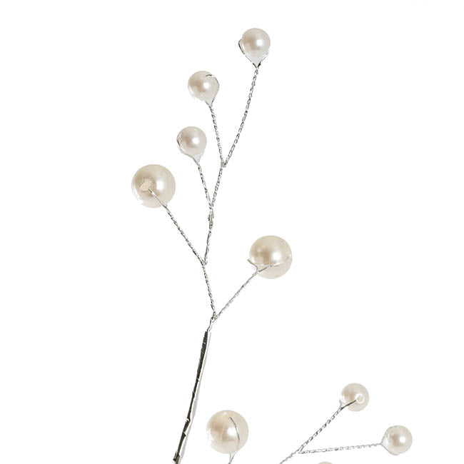 Ivory Pearl Spray Silver (70cmH)