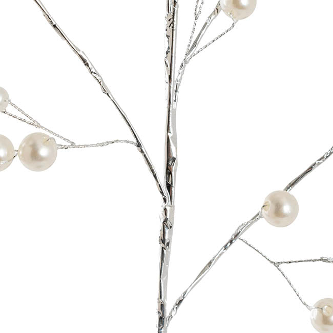 Ivory Pearl Spray Silver (70cmH)