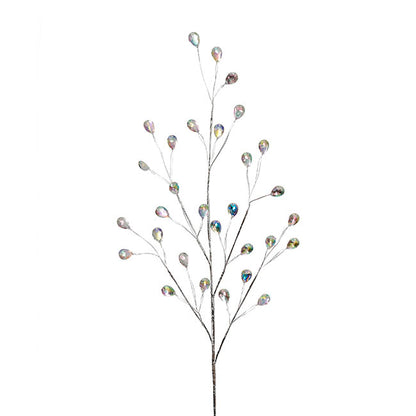 Teardrop Iridescent Acrylic Crystal Spray Silver (70cmH)