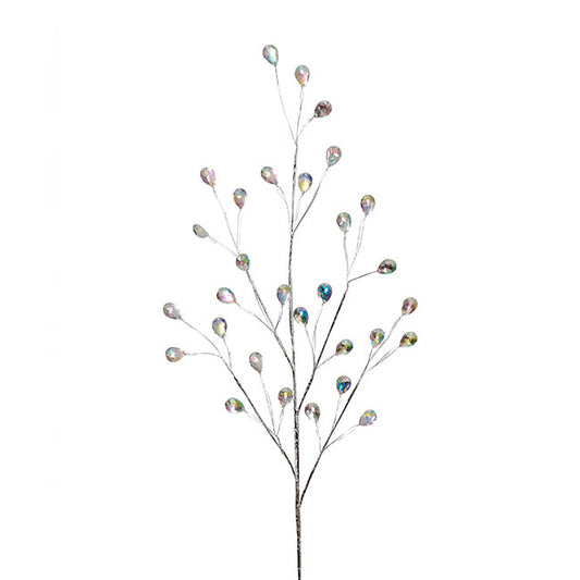 Teardrop Iridescent Acrylic Crystal Spray Silver (70cmH)