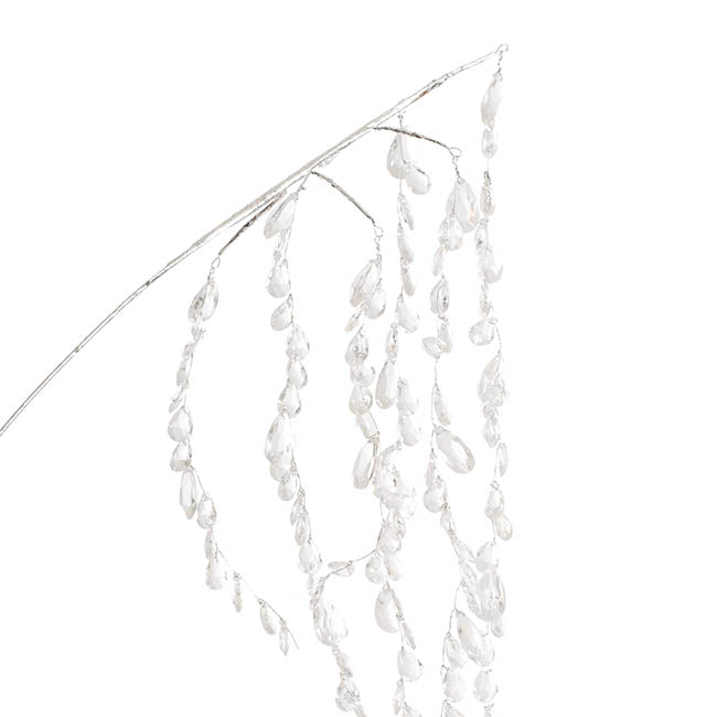 Acrylic Crystal Cascading Spray Silver (100cmH)