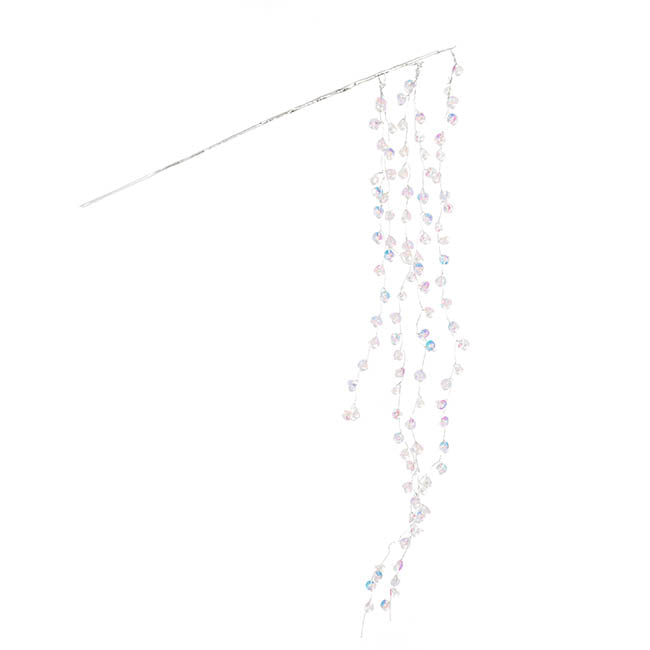 Iridescent Acrylic Crystal Cascading Spray Silver (107cmH)