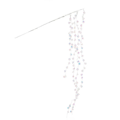 Iridescent Acrylic Crystal Cascading Spray Silver (107cmH)