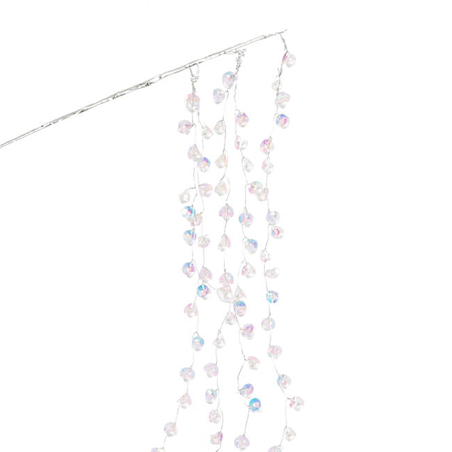 Iridescent Acrylic Crystal Cascading Spray Silver (107cmH)