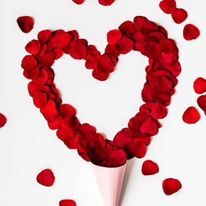Rose Petals Large Heart Shape Dark Red (120PC Bag)