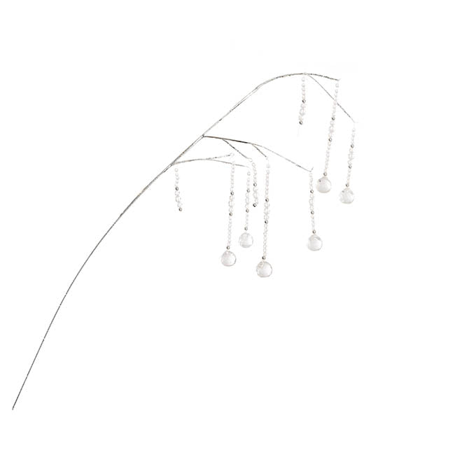 Elegant  Acrylic Crystal Cascading Spray Silver (90cmH)