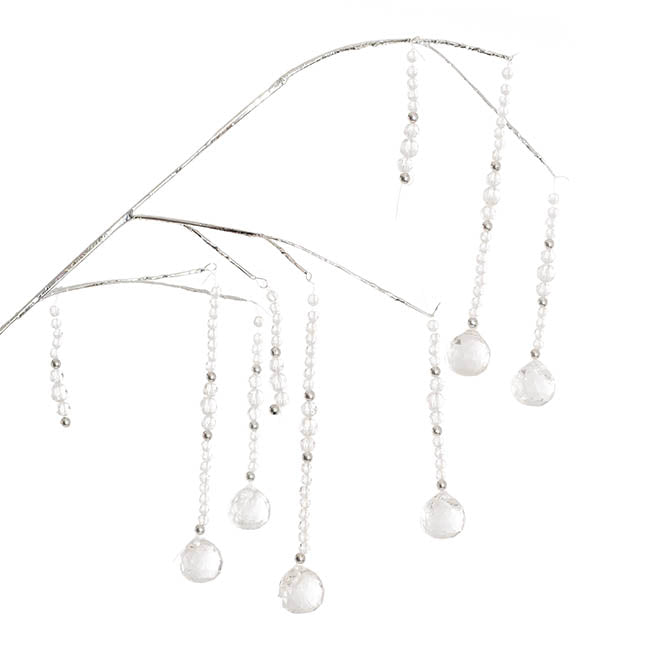Elegant  Acrylic Crystal Cascading Spray Silver (90cmH)