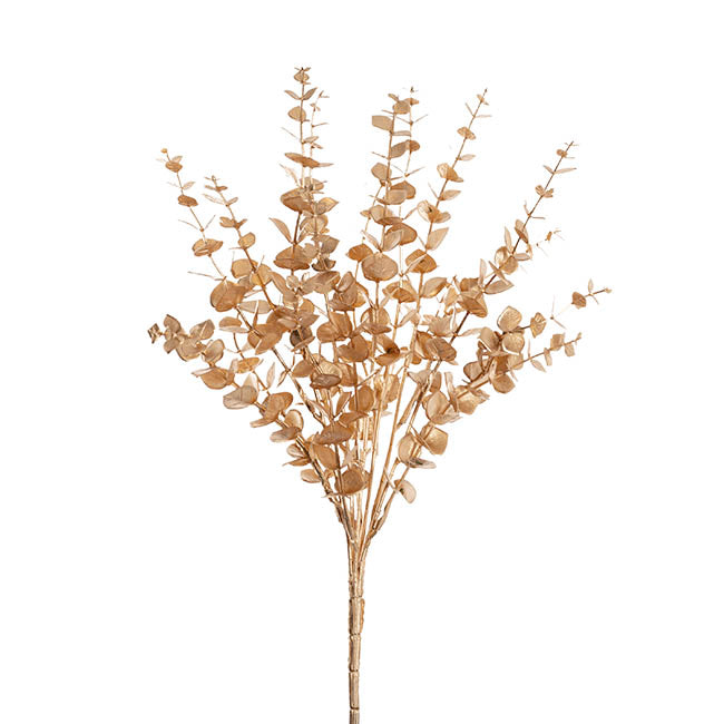 Eucalyptus Short Stem Spray Metallic Gold (35cmH)