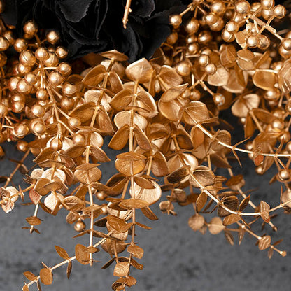Eucalyptus Short Stem Spray Metallic Gold (35cmH)