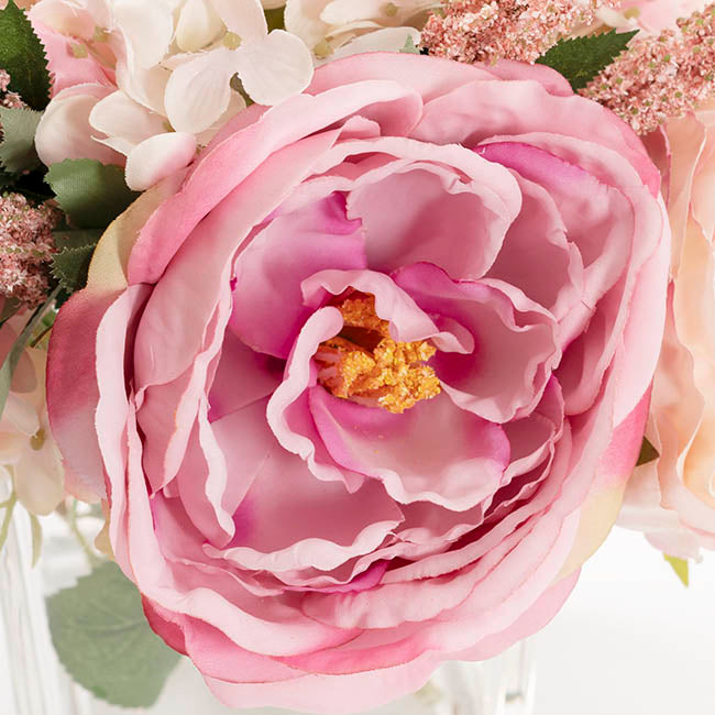 Alice Flower Arrangement w Resin Water Soft Pink (23x33cmH)