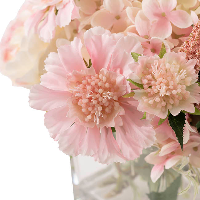 Alice Flower Arrangement w Resin Water Soft Pink (23x33cmH)