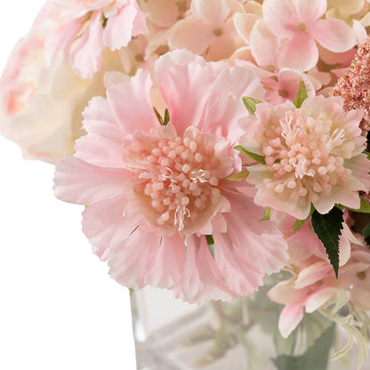 Alice Flower Arrangement w Resin Water Soft Pink (23x33cmH)