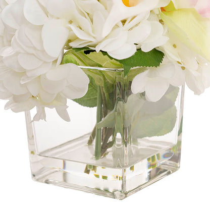 Stella Flower Arrangement w Resin Water White (20x25cmH)