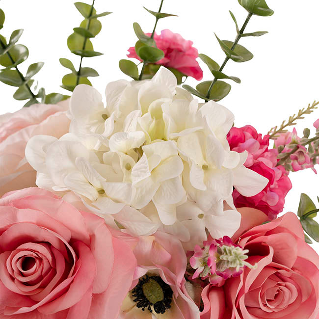 Nicole Flower Arrangement w Resin Water Pink (33x53cmH)