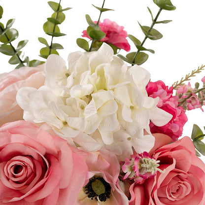 Nicole Flower Arrangement w Resin Water Pink (33x53cmH)