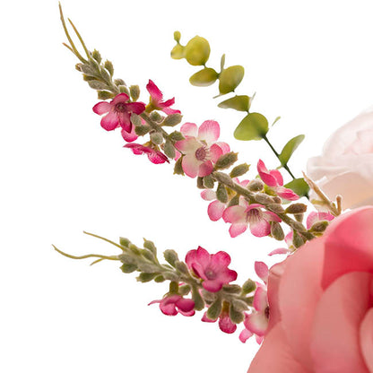 Nicole Flower Arrangement w Resin Water Pink (33x53cmH)