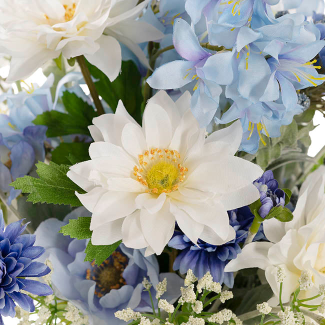 Lana Flower Arrangement w Resin Water Blue (31x50cmH)