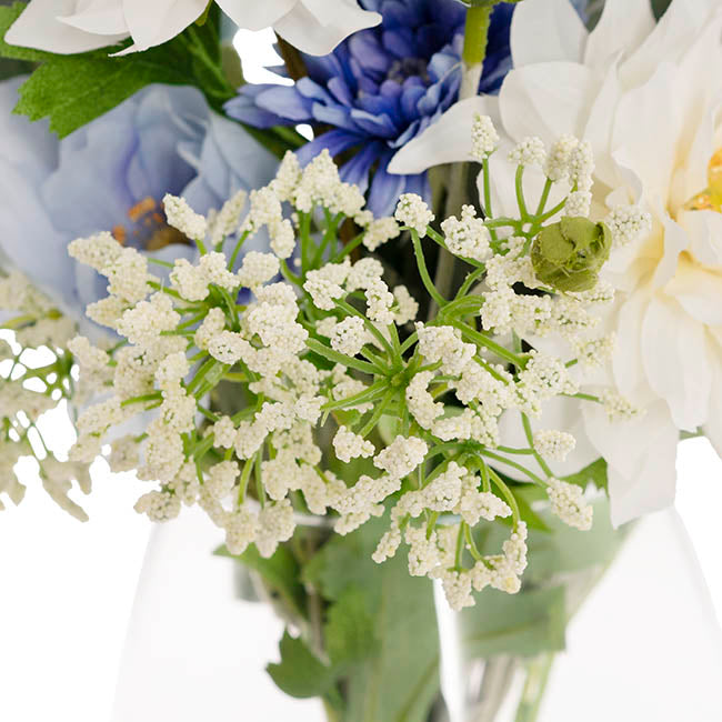 Lana Flower Arrangement w Resin Water Blue (31x50cmH)