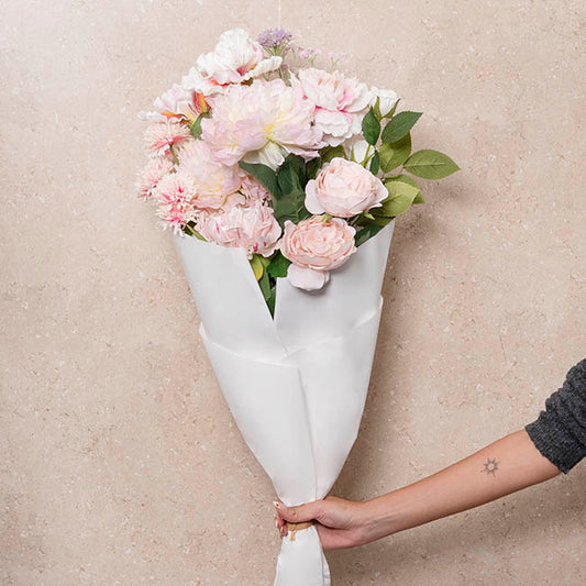 Iris Flower Bouquet Arrangement Pale Pink (85cmH)