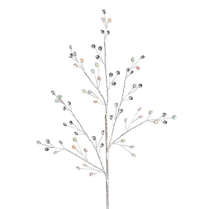 Diamante Crystal & Iridescent Beaded Spray Silver (76cmH)