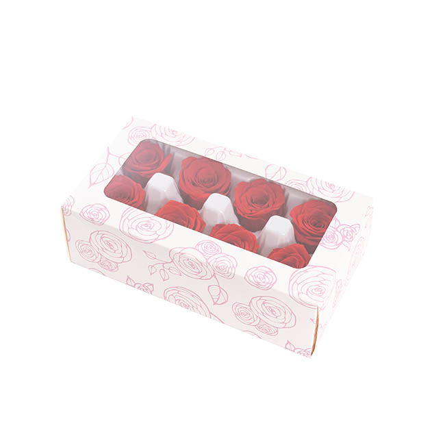 Amore Forever Preserved Rose Heads 8 PCS Dark Red (4-5cmD)