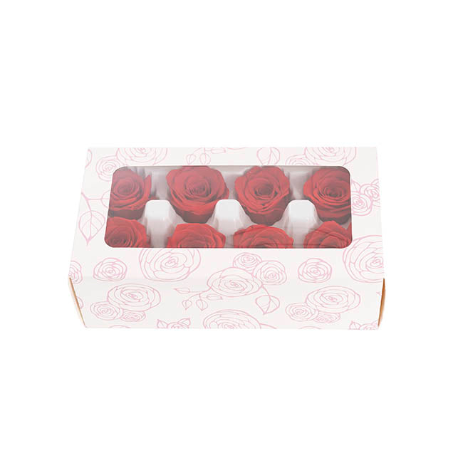 Amore Forever Preserved Rose Heads 8 PCS Dark Red (4-5cmD)