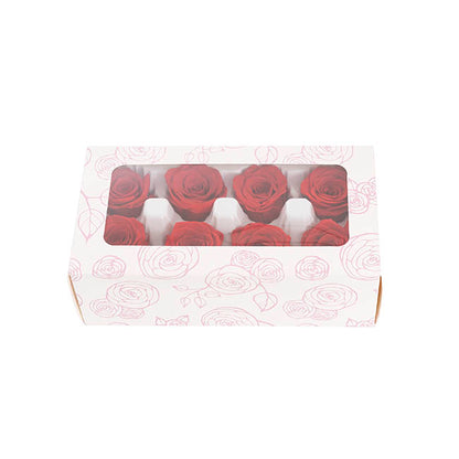 Amore Forever Preserved Rose Heads 8 PCS Dark Red (4-5cmD)