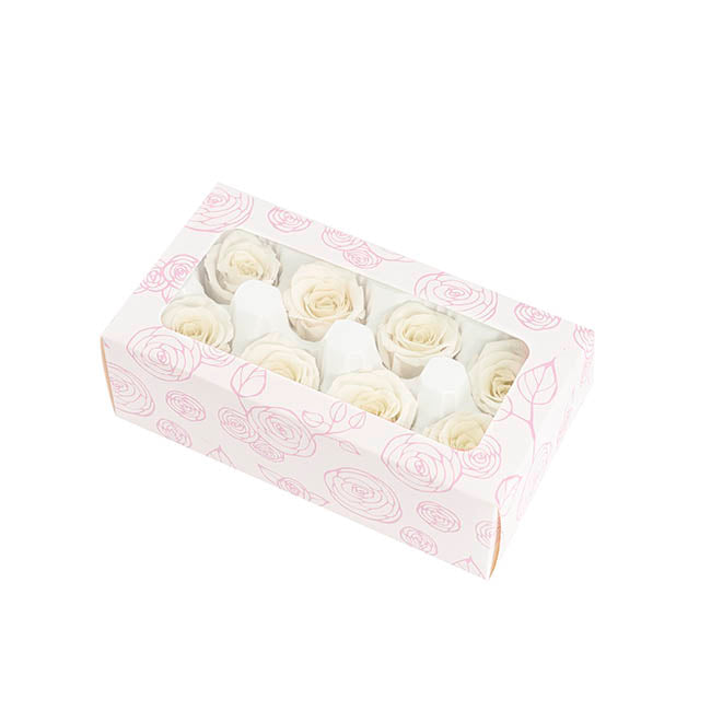 Amore Forever Preserved Rose Heads 8 PCS White (4-5cmD)