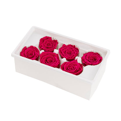 Amore Forever Rose Heads Pack 6 Hot Pink (5-6cmD)