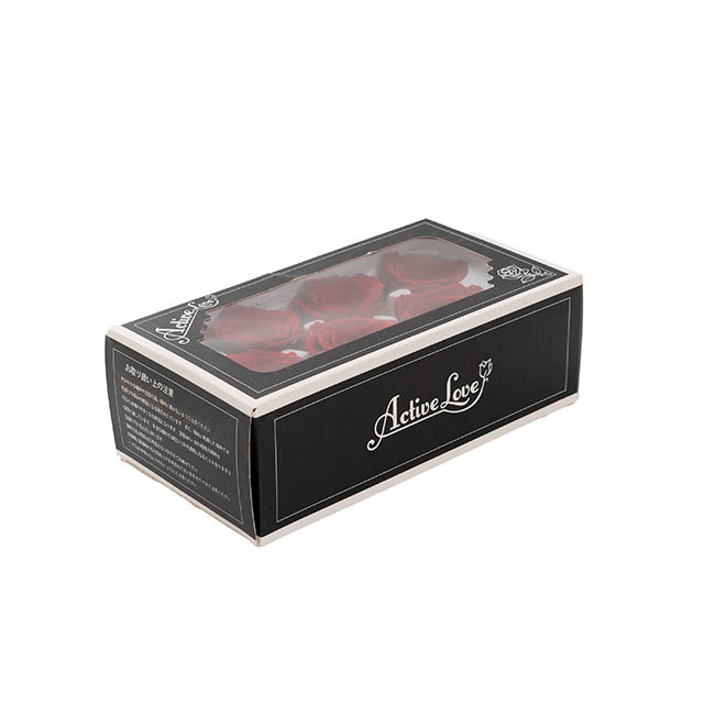 Amore Forever Rose Heads Pack 6 Red (5-6cmD)