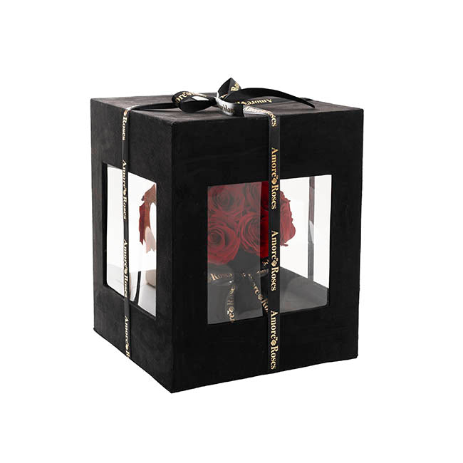 Amore Forever Rose x24 Head Window Box Red (28x33cmH)