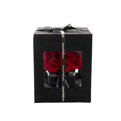 Amore Forever Rose x24 Head Window Box Red (28x33cmH)
